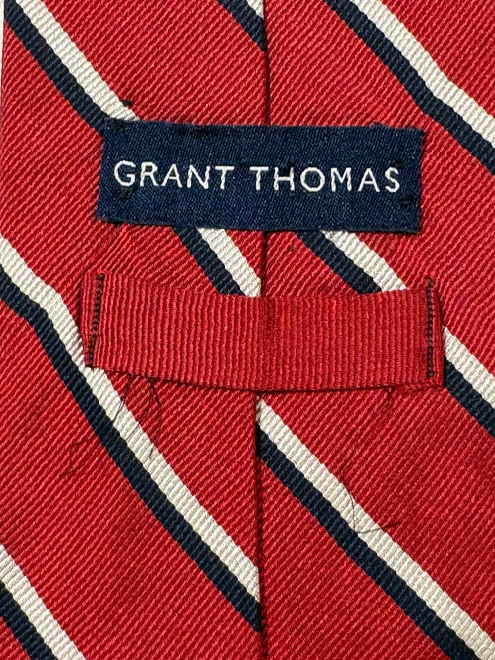 Grant Thomas Red Classic Silk Striped Men's Tie